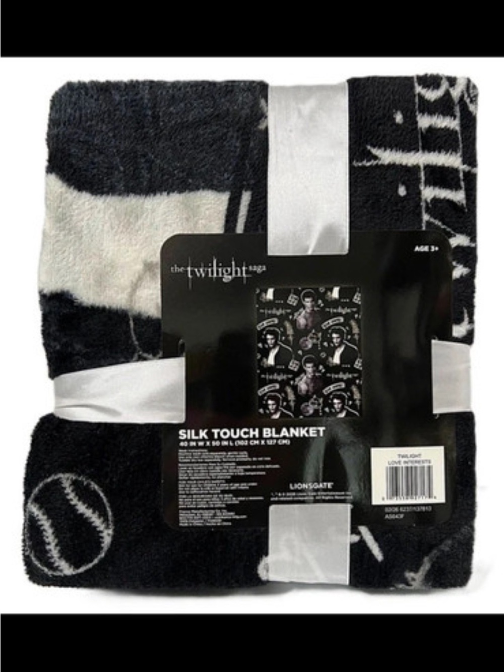 Twilight 40in x 50in Black & White Silk Touch Blanket - Official Licensed